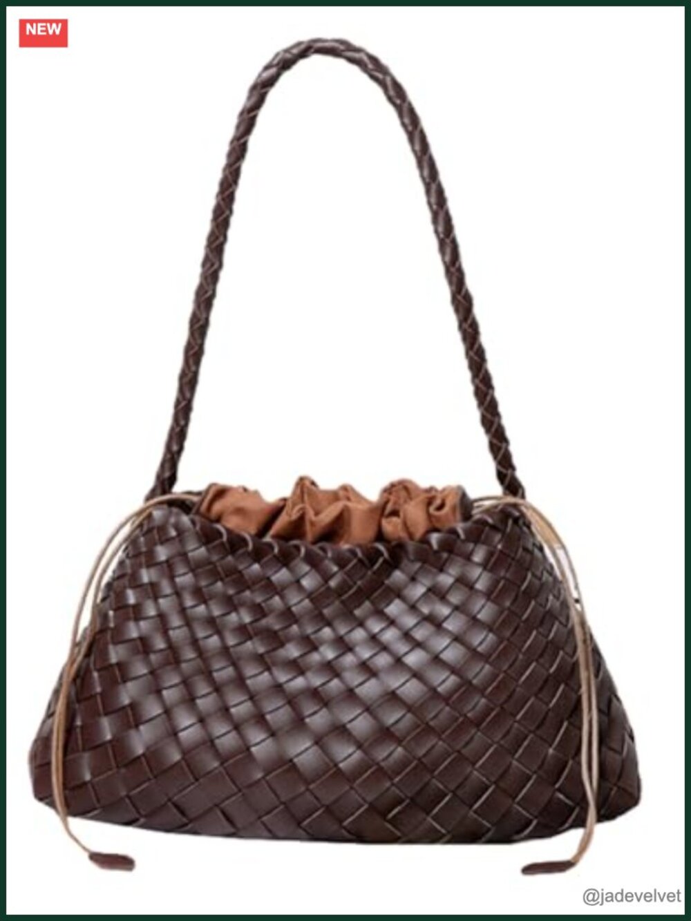Suede Woven Hobo Bag Faux Leather Shoulder Tote Purse Trendy - Picture 1 of 6
